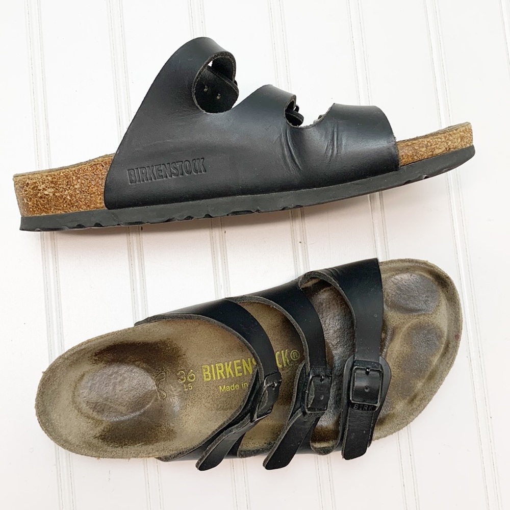 Florida Black leather Birkenstock sandals 36